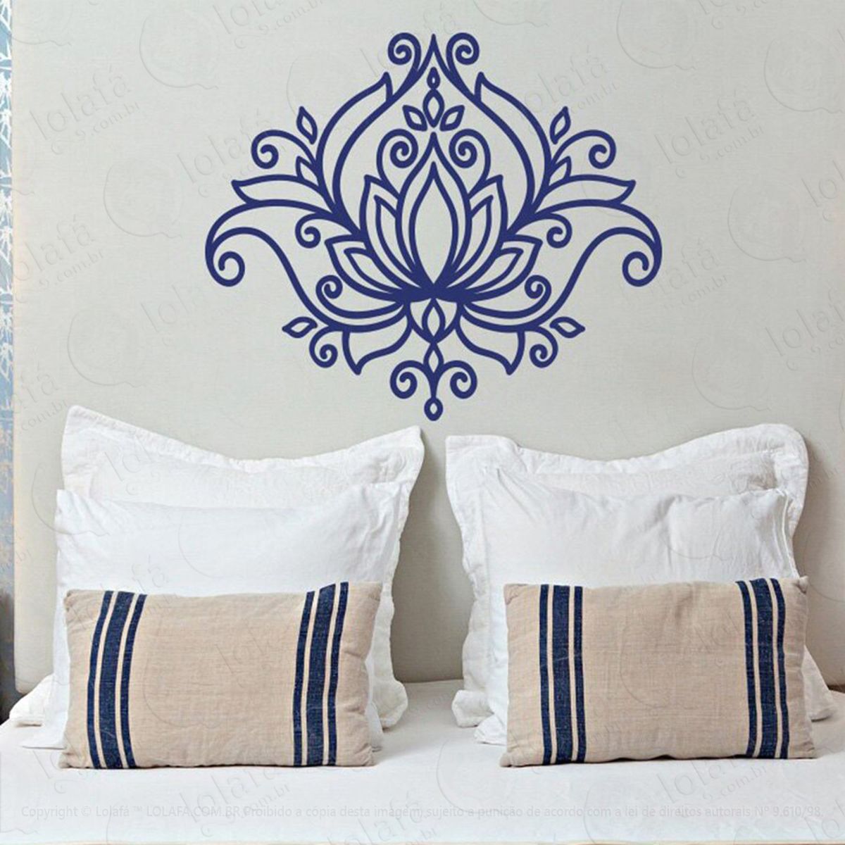Mandala Flor de Lótus para Cultivar o Otimismo Adesivo de Parede Decorativo para Casa, Quarto, Sala e Vidro Mod:605