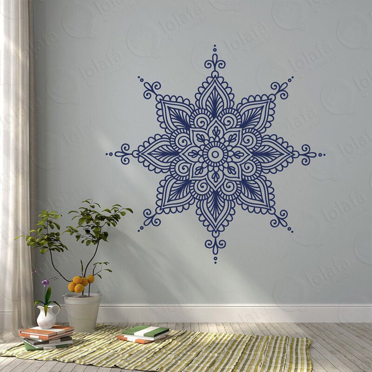 Mandala Para Cultivar a Felicidade Adesivo de Parede Decorativo para Casa, Quarto, Sala e Vidro Mod:607
