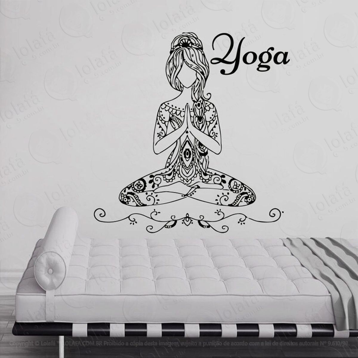 Mandala Yoga para Equilíbrio do Corpo e Alma Adesivo de Parede Decorativo para Casa, Quarto, Sala e Vidro Mod:620