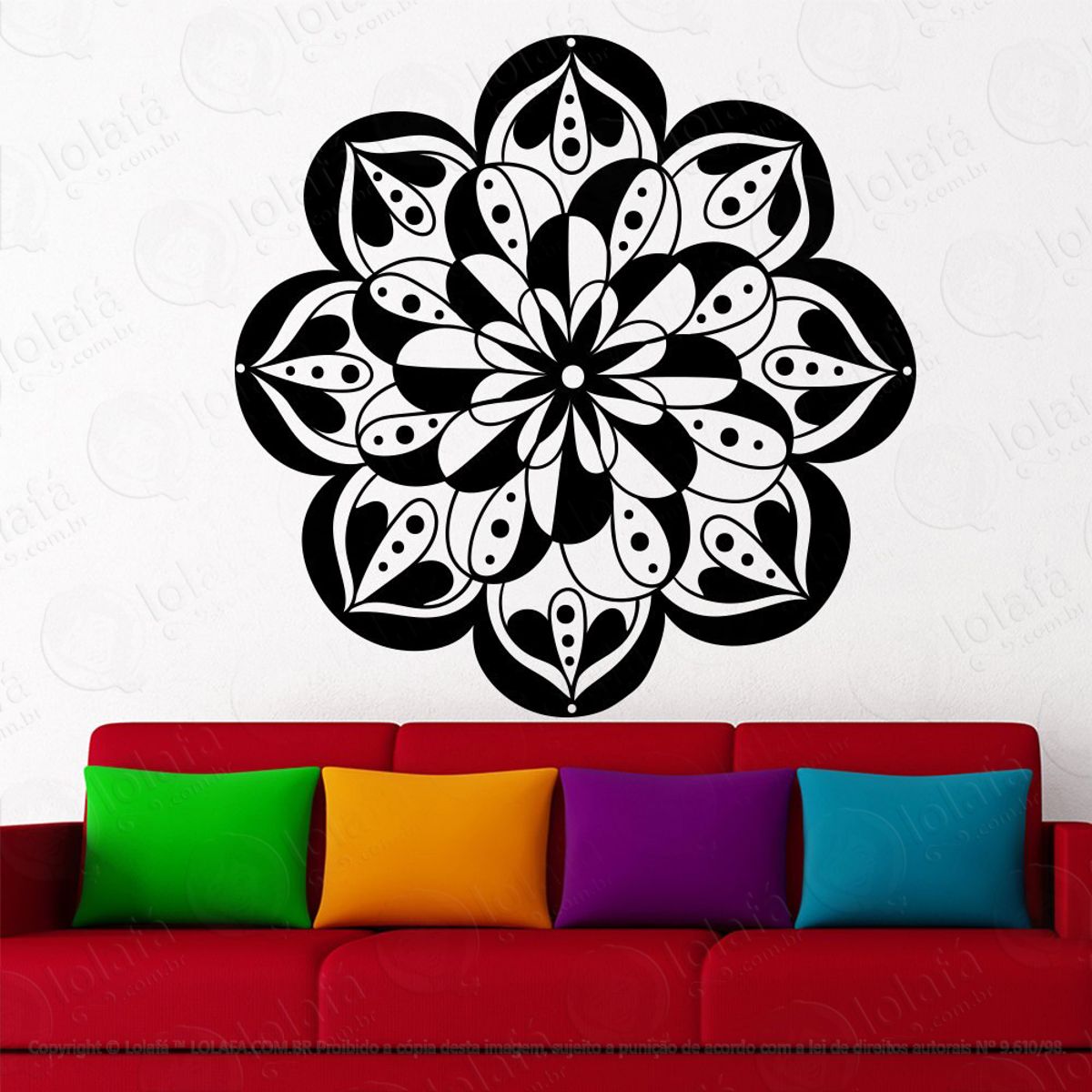 Mandala Para Cultivar a Confiança Adesivo de Parede Decorativo para Casa, Quarto, Sala e Vidro Mod:621