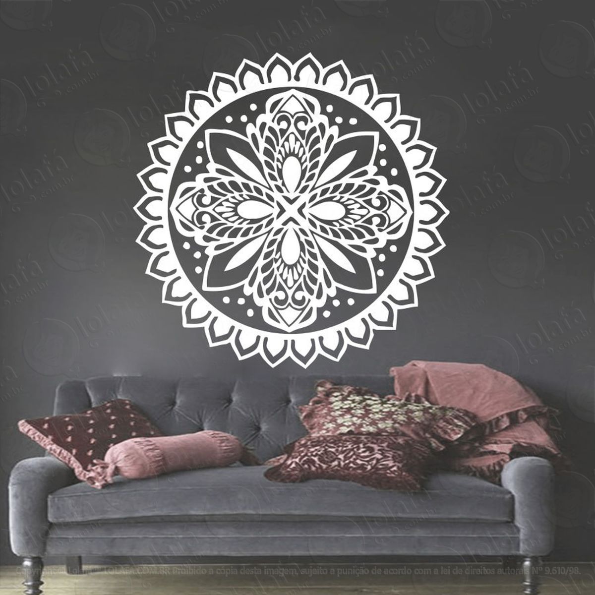 Mandala Seja Eterno Adesivo de Parede Decorativo para Casa, Quarto, Sala e Vidro Mod:625