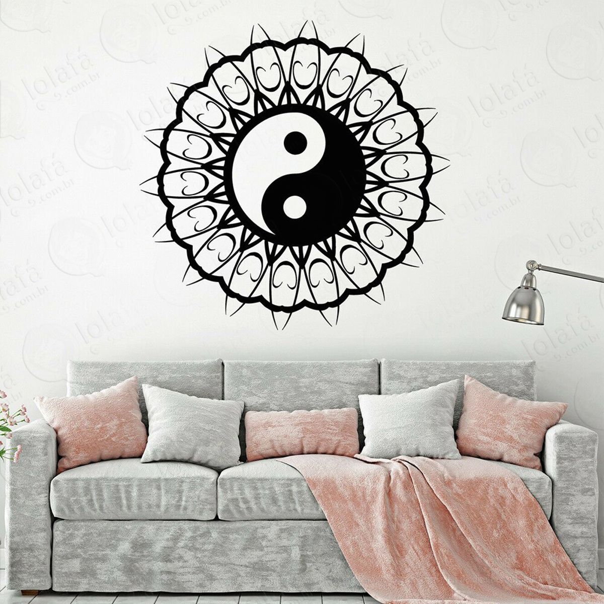 Mandala Yin Yang para Equilibrar as Energias Adesivo de Parede Decorativo para Casa, Quarto, Sala e Vidro Mod:628