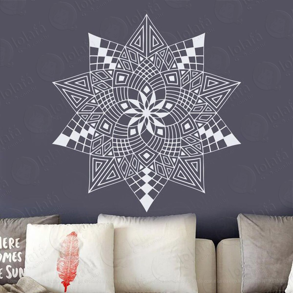 Mandala Para Cultivar o Conhecimento Adesivo de Parede Decorativo para Casa, Quarto, Sala e Vidro Mod:630