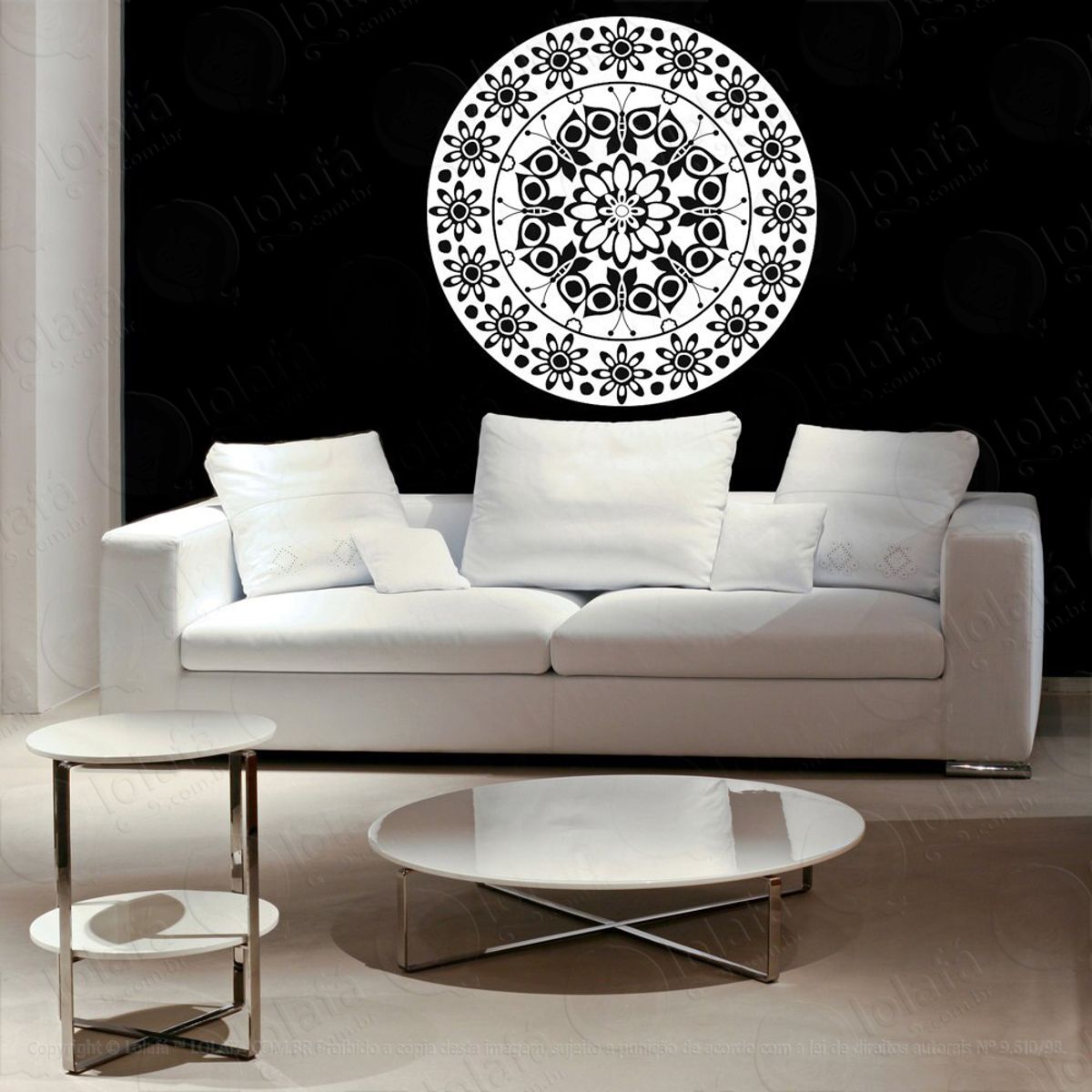 Mandala Seja Serenidade Adesivo de Parede Decorativo para Casa, Quarto, Sala e Vidro Mod:636