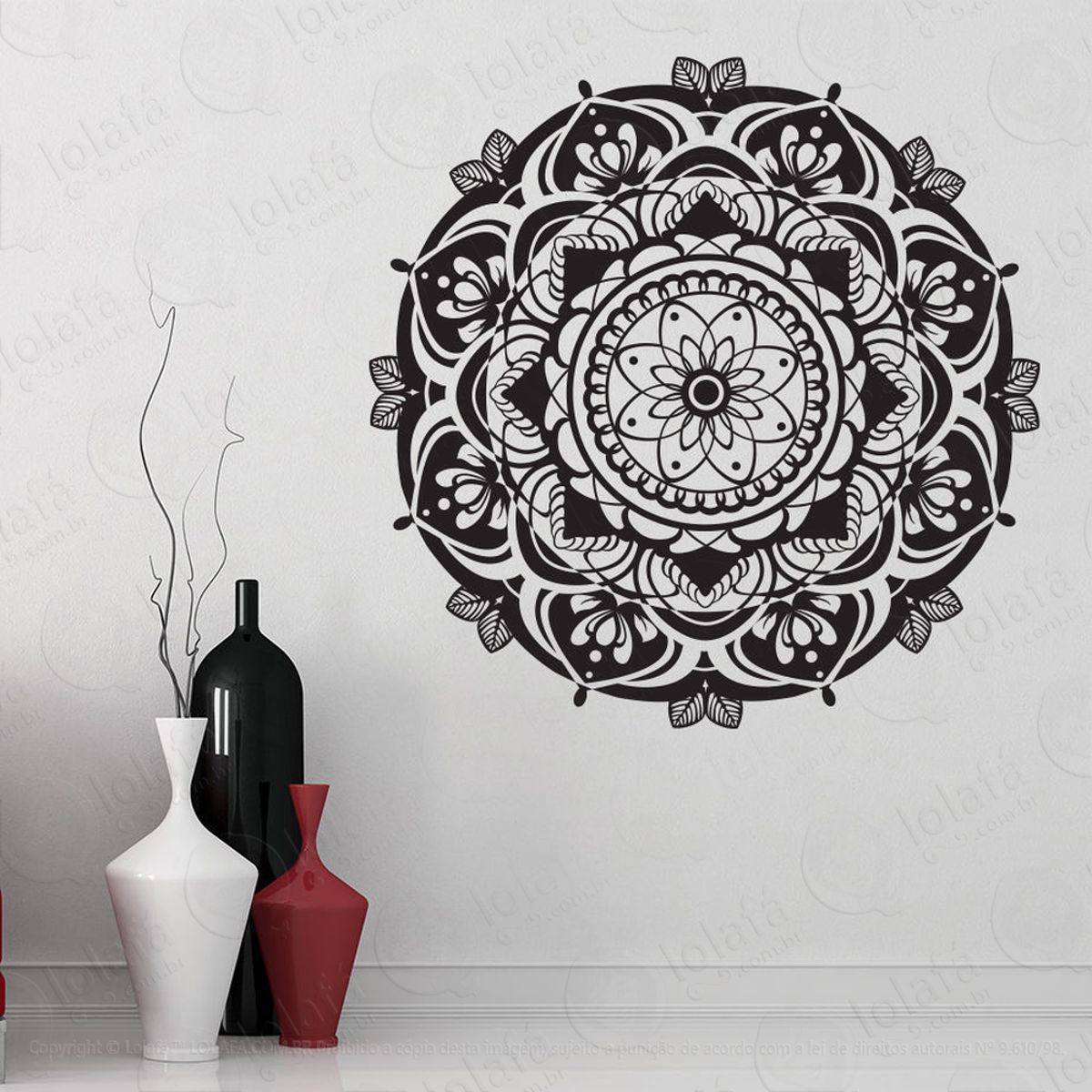 Mandala Seja Fé Adesivo de Parede Decorativo para Casa, Quarto, Sala e Vidro Mod:637