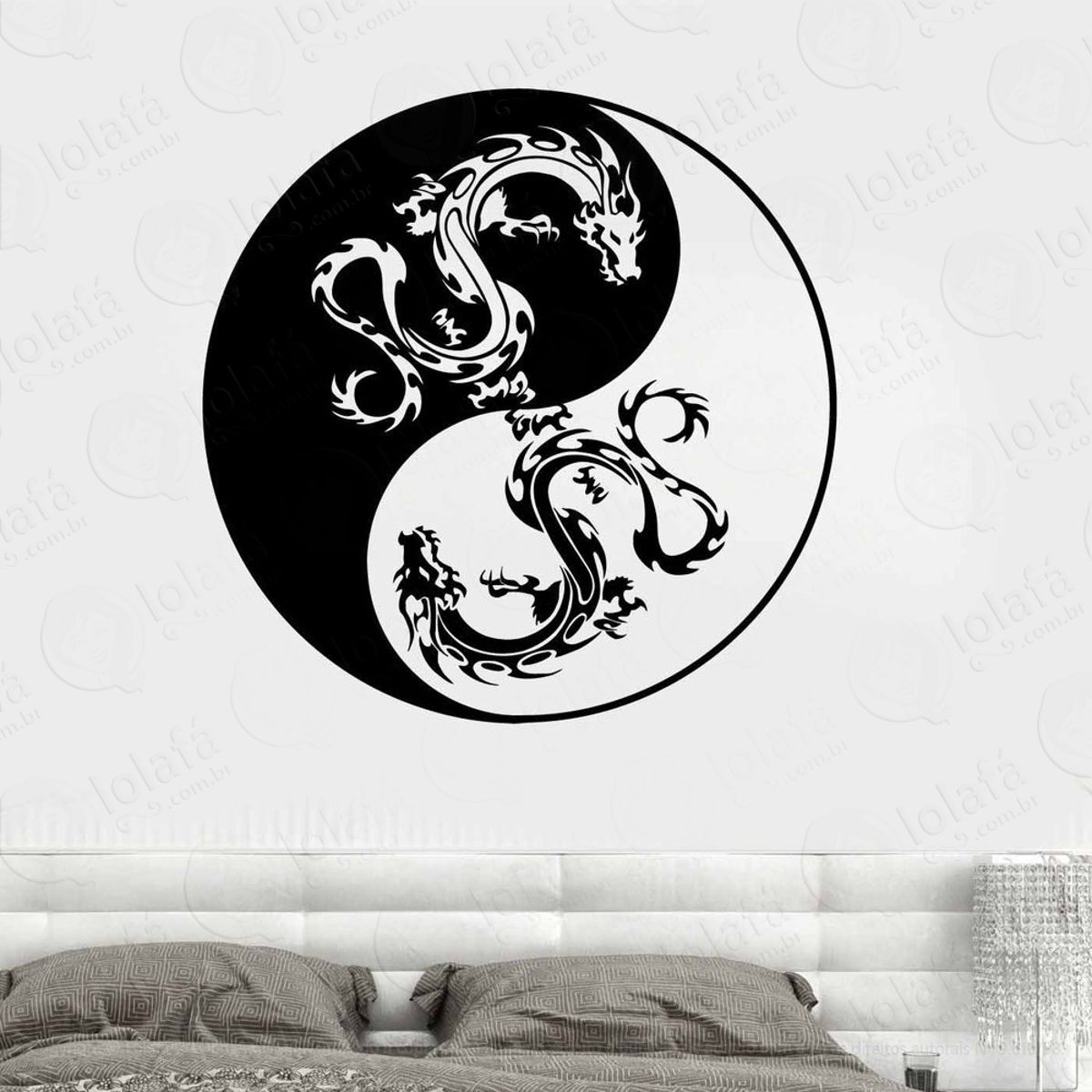 Mandala Yin Yang para Equilibrar as Energias Adesivo de Parede Decorativo para Casa, Quarto, Sala e Vidro Mod:645