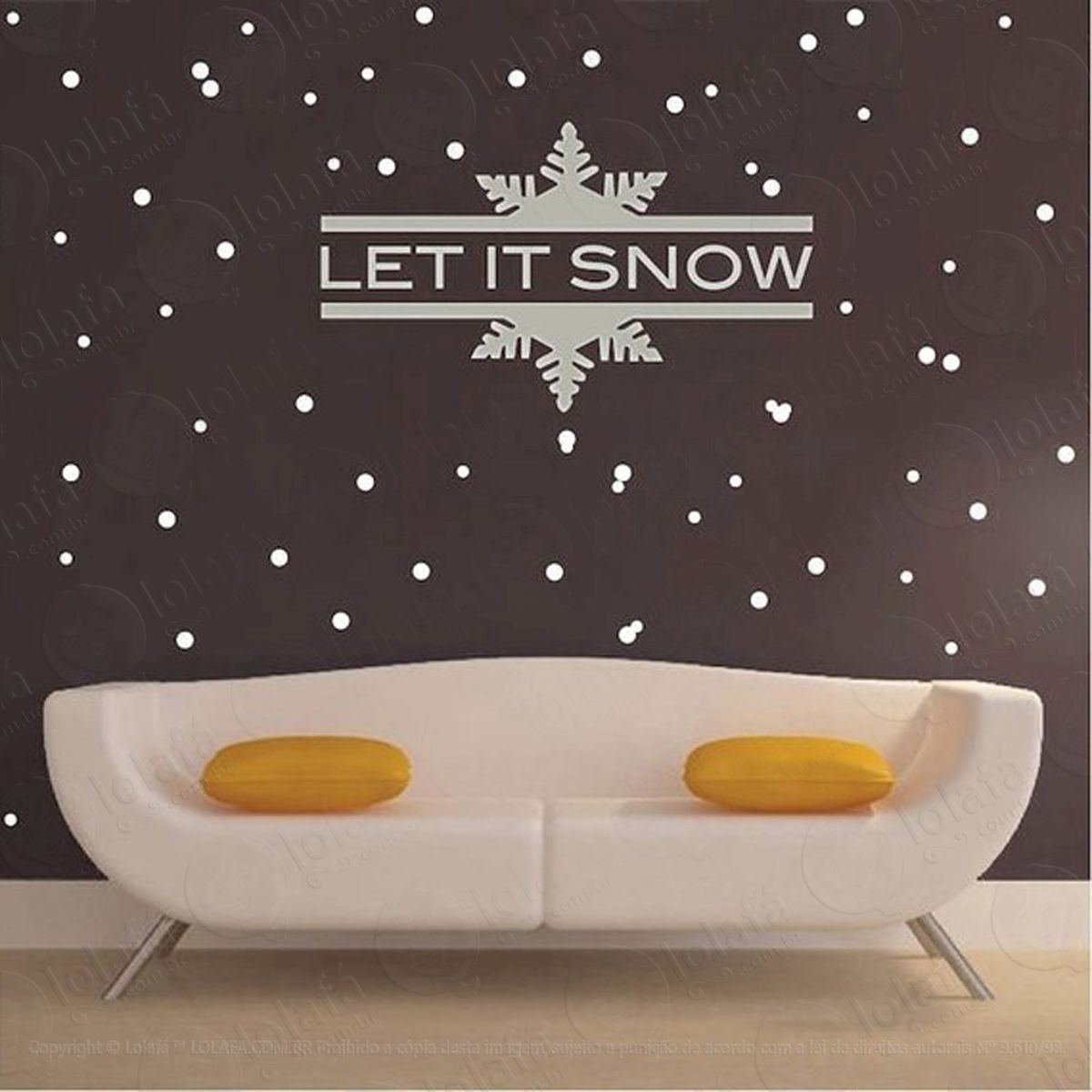 Let Is Snow Adesivo de Natal para Vitrine, Parede, Porta de Vidro - Decoração Natalina Mod:2