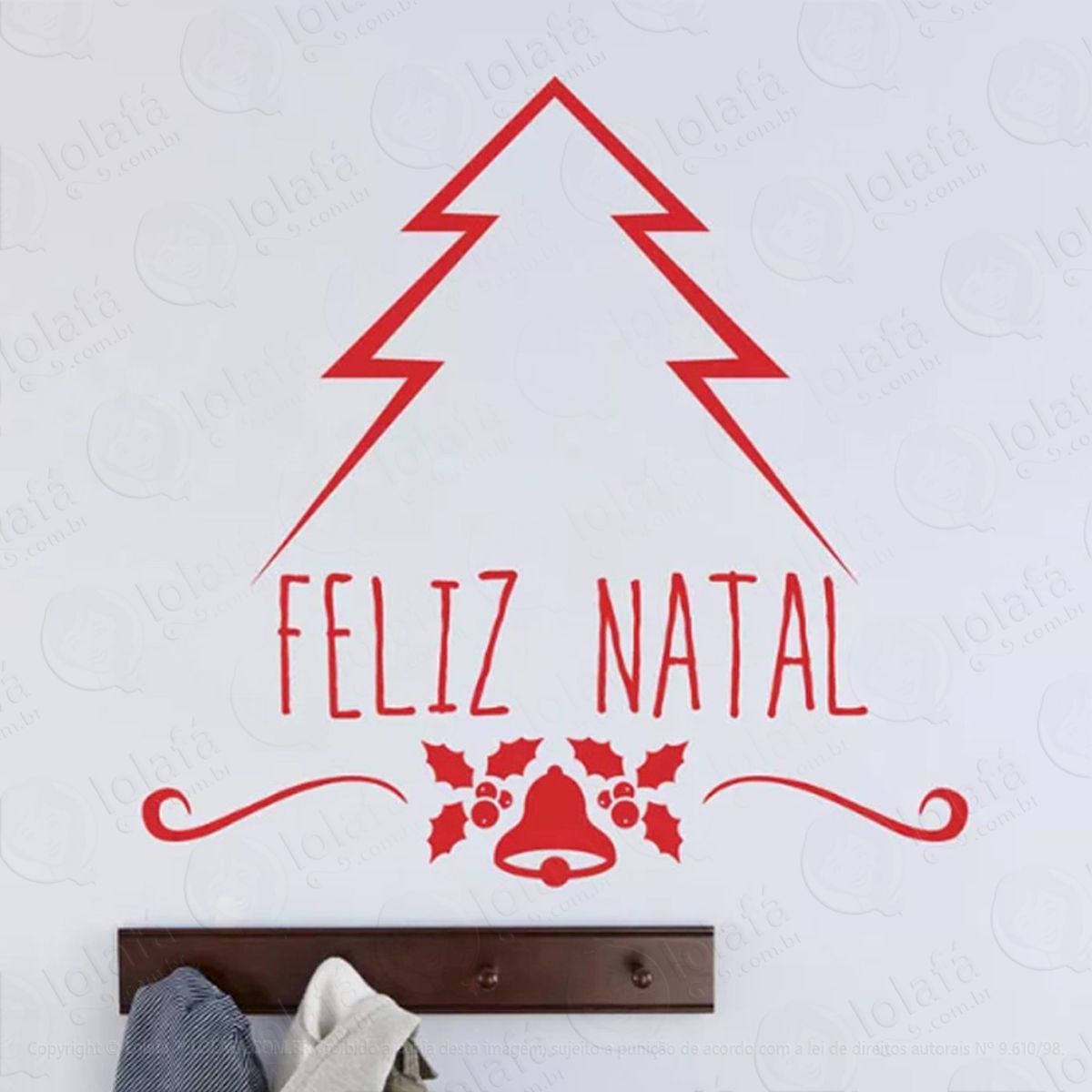 Árvore Clássica Adesivo de Natal para Vitrine, Parede, Porta de Vidro - Decoração Natalina Mod:18