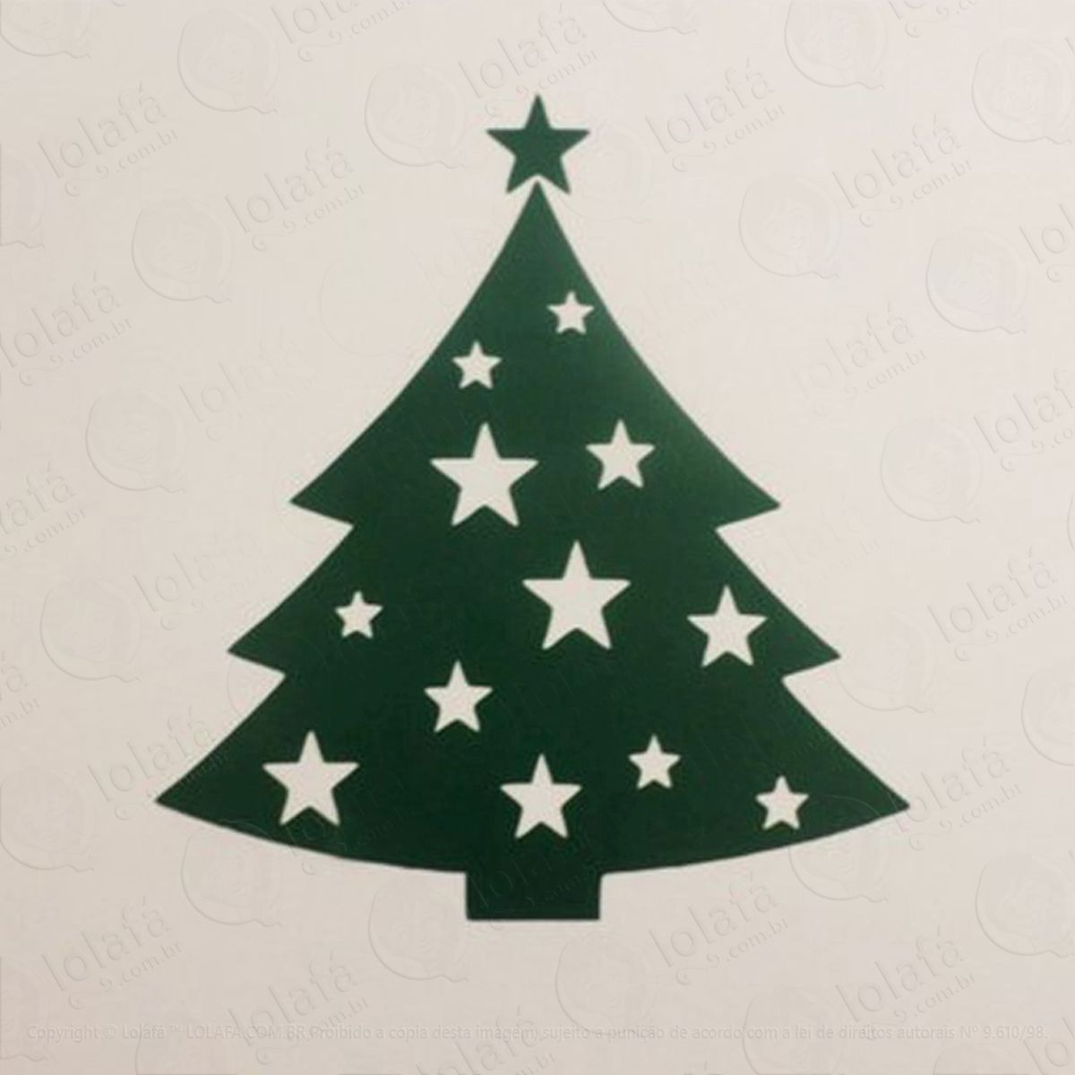 Árvore Com Estrelinhas Adesivo de Natal para Vitrine, Parede, Porta de Vidro - Decoração Natalina Mod:19