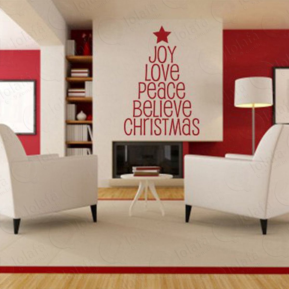 Árvore Da Alegria Adesivo de Natal para Vitrine, Parede, Porta de Vidro - Decoração Natalina Mod:20
