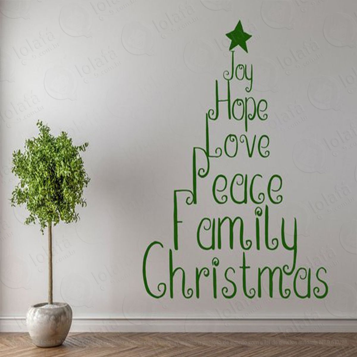 Árvore De Bênçãos Adesivo de Natal para Vitrine, Parede, Porta de Vidro - Decoração Natalina Mod:23