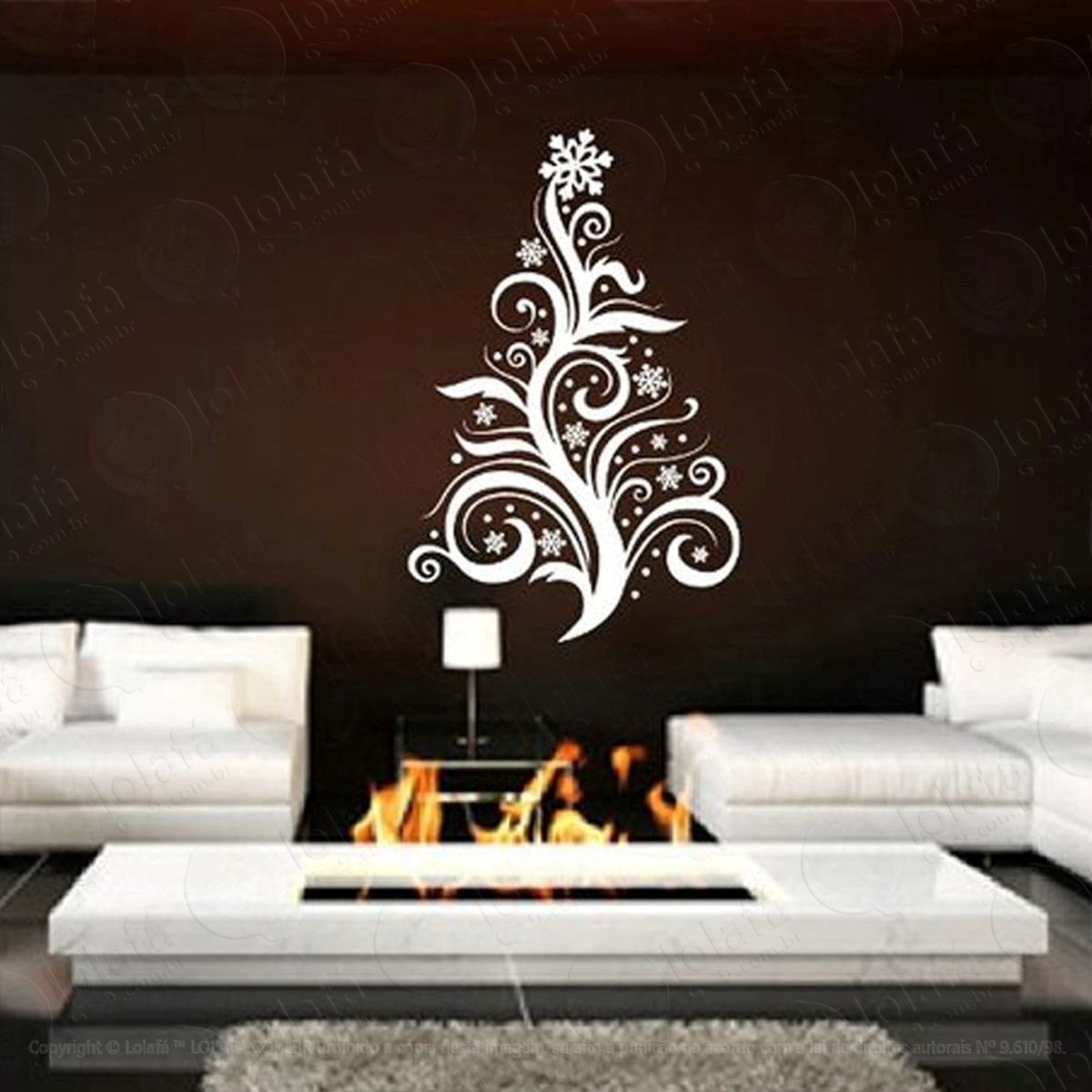 Árvore De Moderna Adesivo de Natal para Vitrine, Parede, Porta de Vidro - Decoração Natalina Mod:25