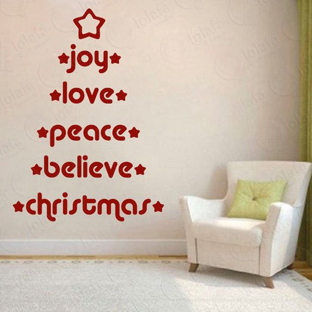Árvore Adesivo de Natal para Vitrine, Parede, Porta de Vidro - Decoração Natalina Mod:26
