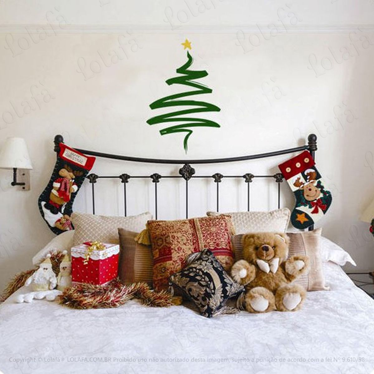 Árvore Adesivo de Natal para Vitrine, Parede, Porta de Vidro - Decoração Natalina Mod:32