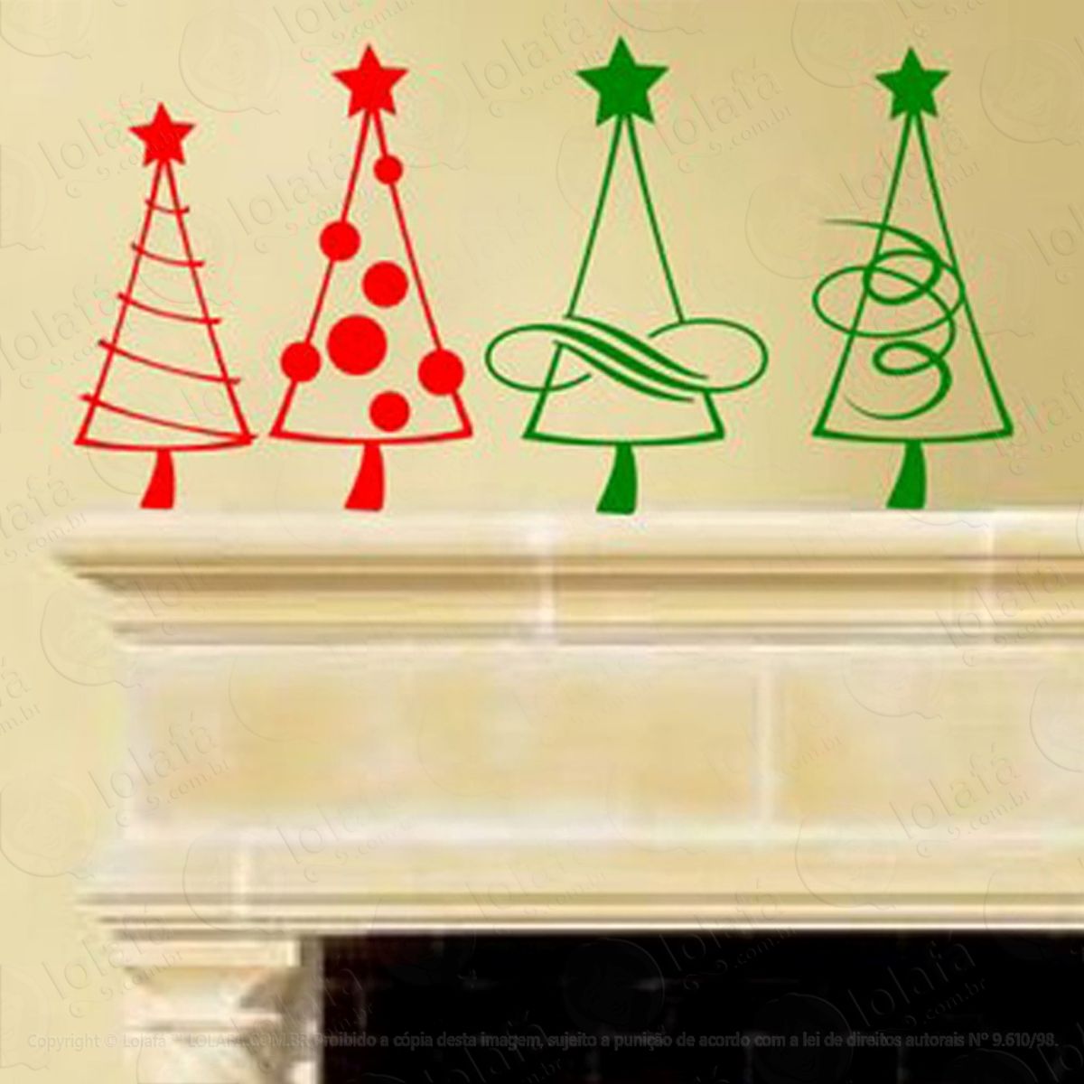 Árvores Adesivo de Natal para Vitrine, Parede, Porta de Vidro - Decoração Natalina Mod:39