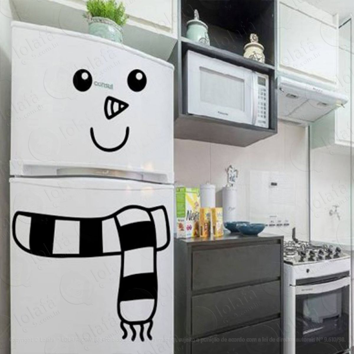 Boneco De Neve Adesivo de Natal para Vitrine, Parede, Porta de Vidro - Decoração Natalina Mod:42