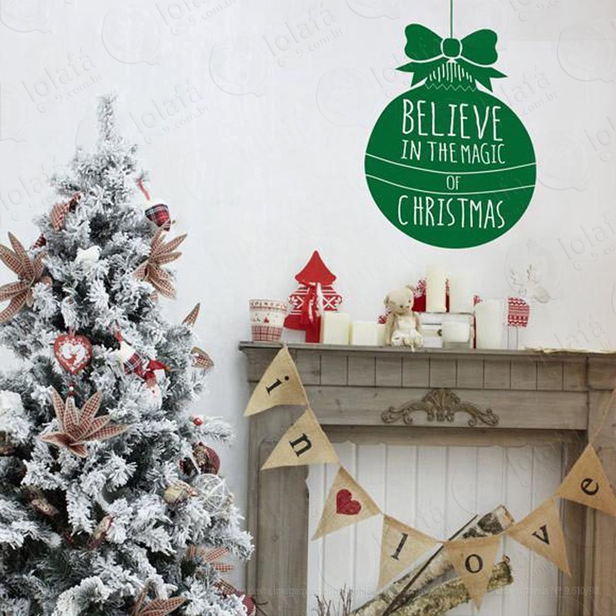 Bola Adesivo de Natal para Vitrine, Parede, Porta de Vidro - Decoração Natalina Mod:45