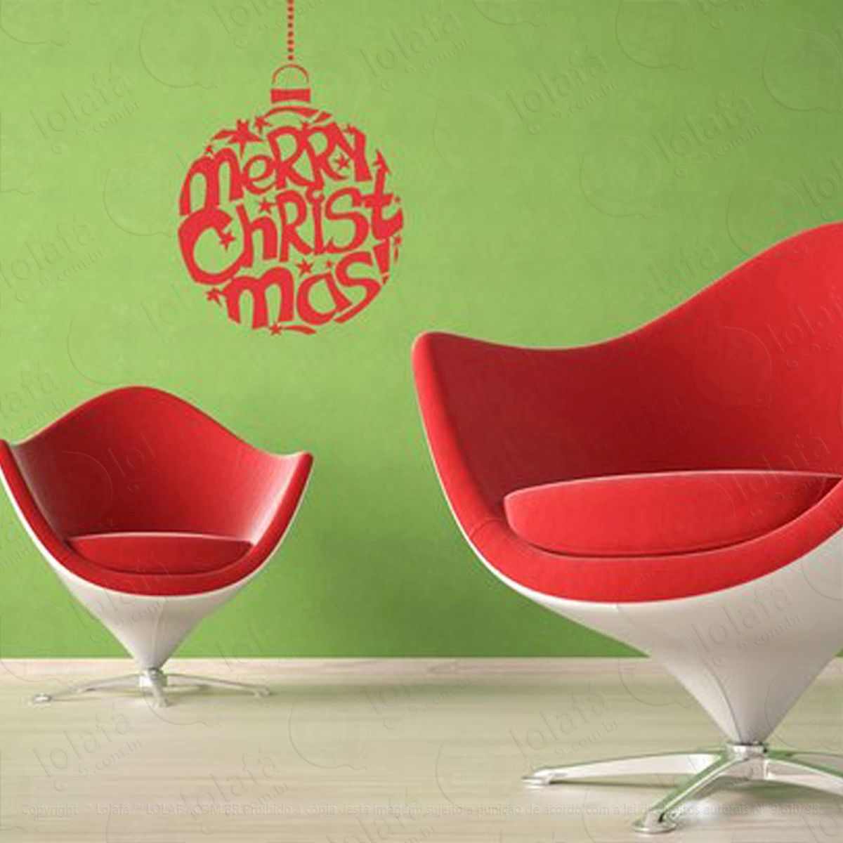 Bola Adesivo de Natal para Vitrine, Parede, Porta de Vidro - Decoração Natalina Mod:46