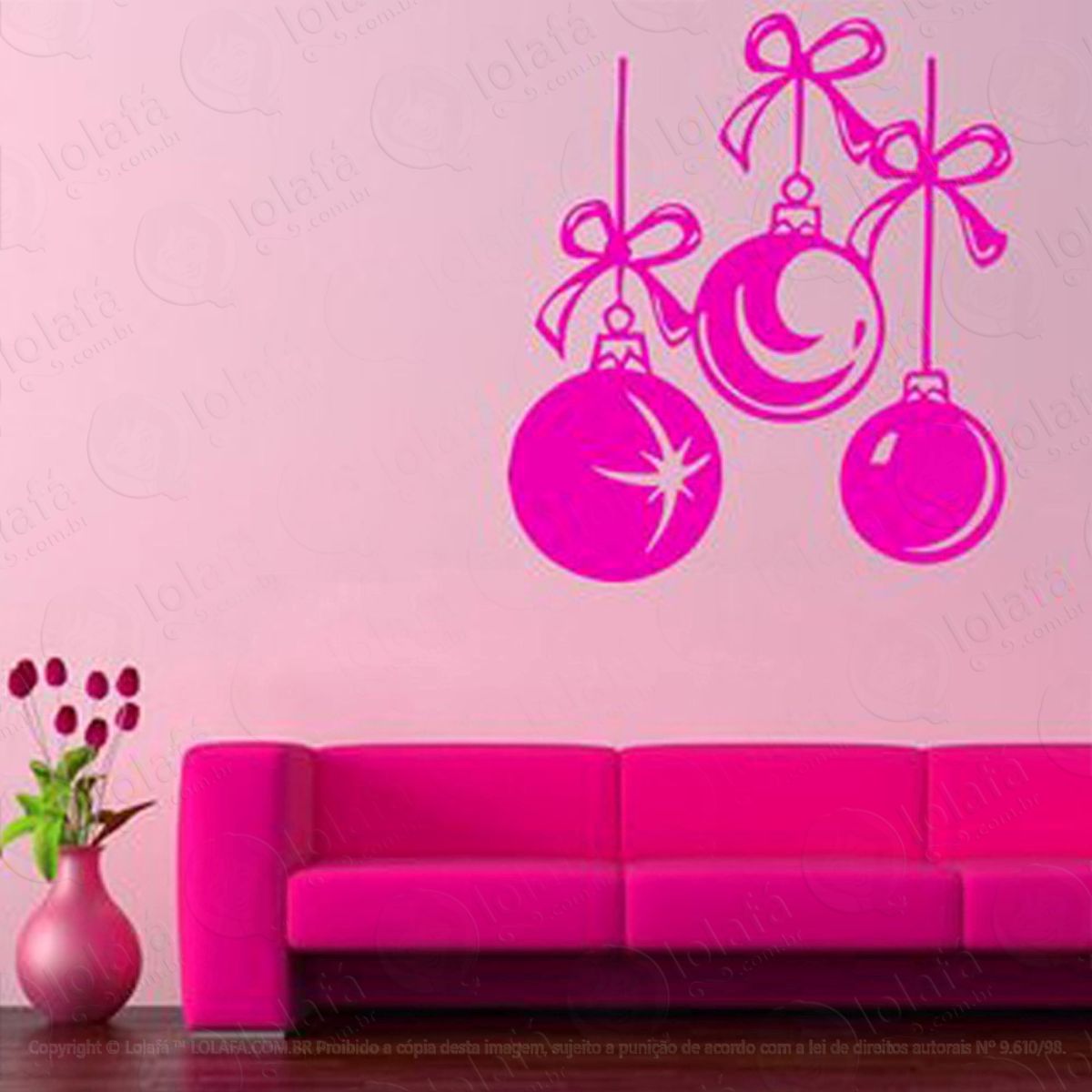 Bolas Adesivo de Natal para Vitrine, Parede, Porta de Vidro - Decoração Natalina Mod:50