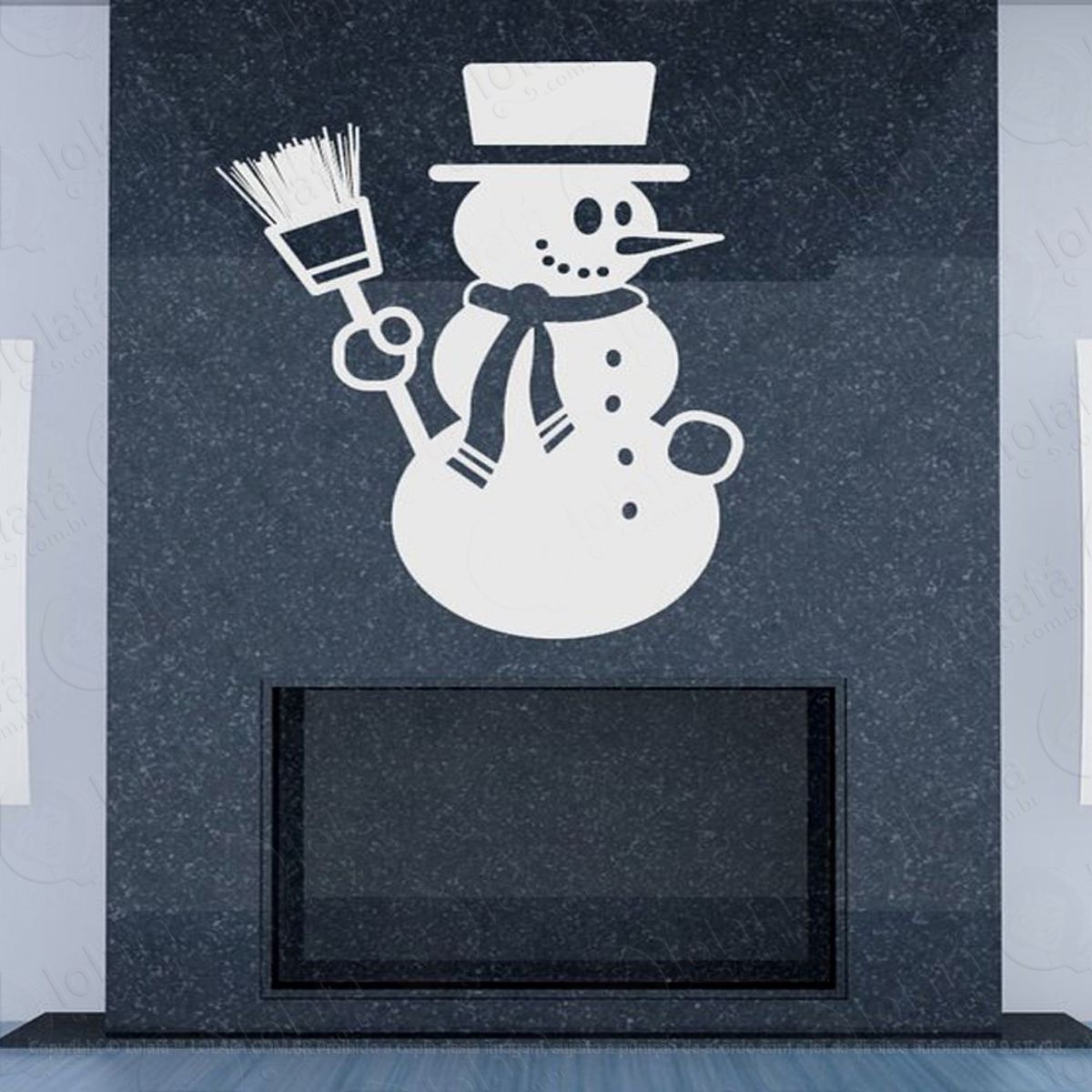 Boneco De Neve Adesivo de Natal para Vitrine, Parede, Porta de Vidro - Decoração Natalina Mod:56