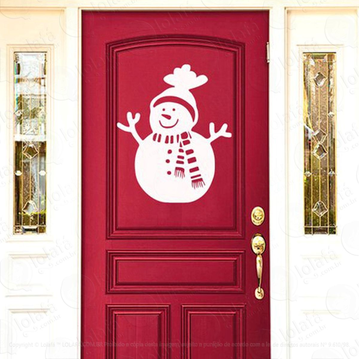 Boneco De Neve Adesivo de Natal para Vitrine, Parede, Porta de Vidro - Decoração Natalina Mod:58