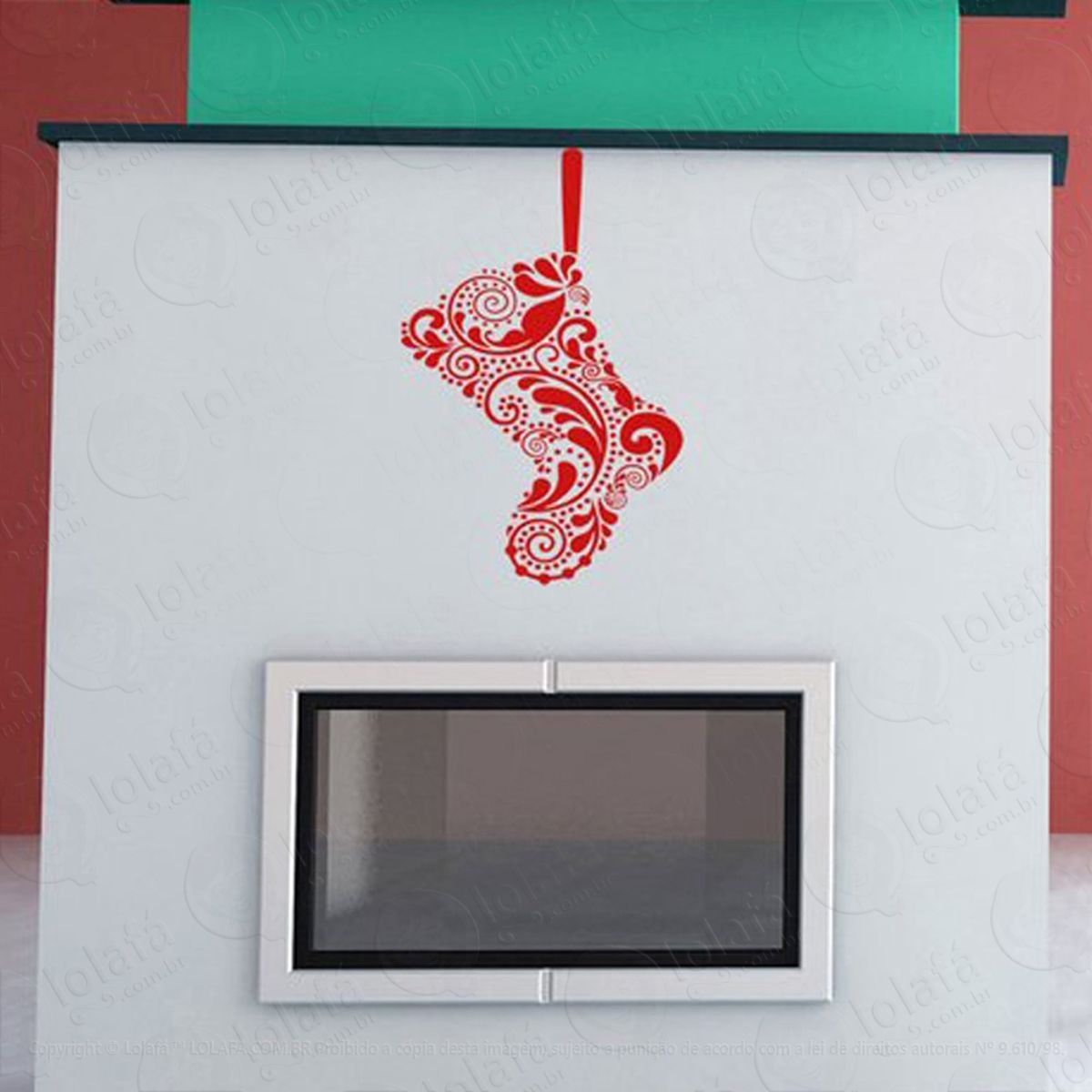 Botinha Adesivo de Natal para Vitrine, Parede, Porta de Vidro - Decoração Natalina Mod:63