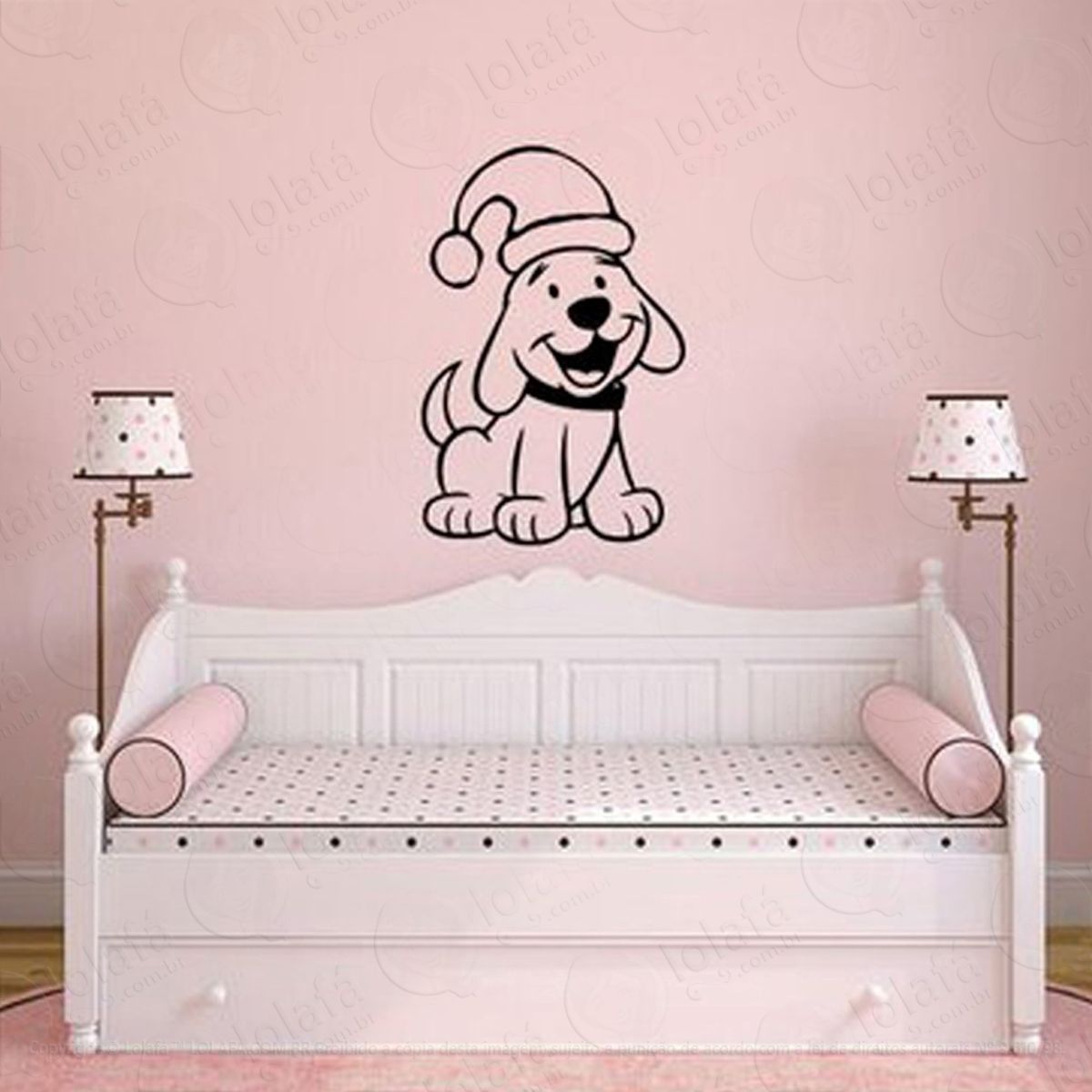 Cachorrinho Adesivo de Natal para Vitrine, Parede, Porta de Vidro - Decoração Natalina Mod:65
