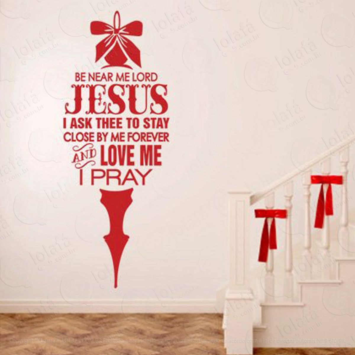 Jesus Mensagem Adesivo de Natal para Vitrine, Parede, Porta de Vidro - Decoração Natalina Mod:78