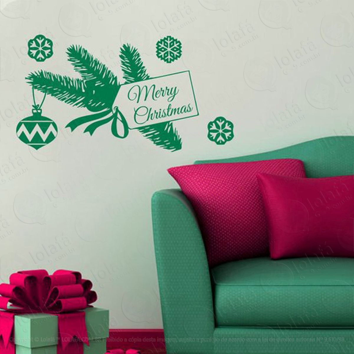 Desejo Adesivo de Natal para Vitrine, Parede, Porta de Vidro - Decoração Natalina Mod:82