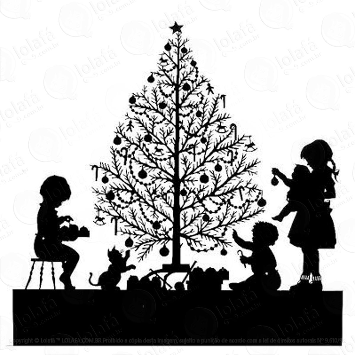 Família Adesivo de Natal para Vitrine, Parede, Porta de Vidro - Decoração Natalina Mod:90