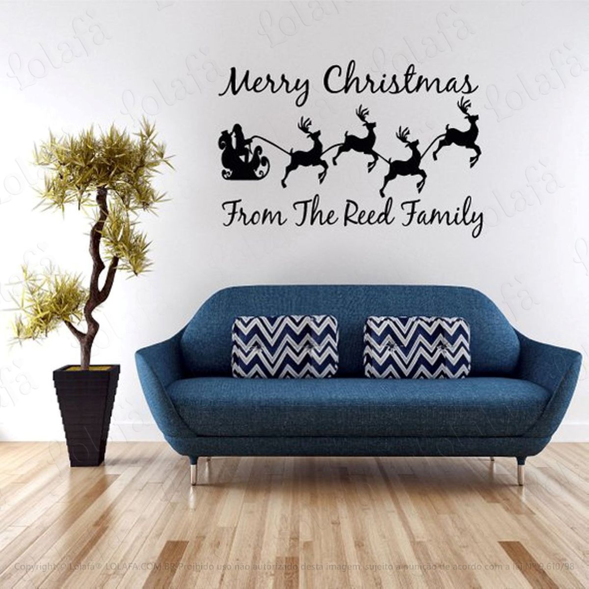 Trenó Christmas Adesivo de Natal para Vitrine, Parede, Porta de Vidro - Decoração Natalina Mod:94