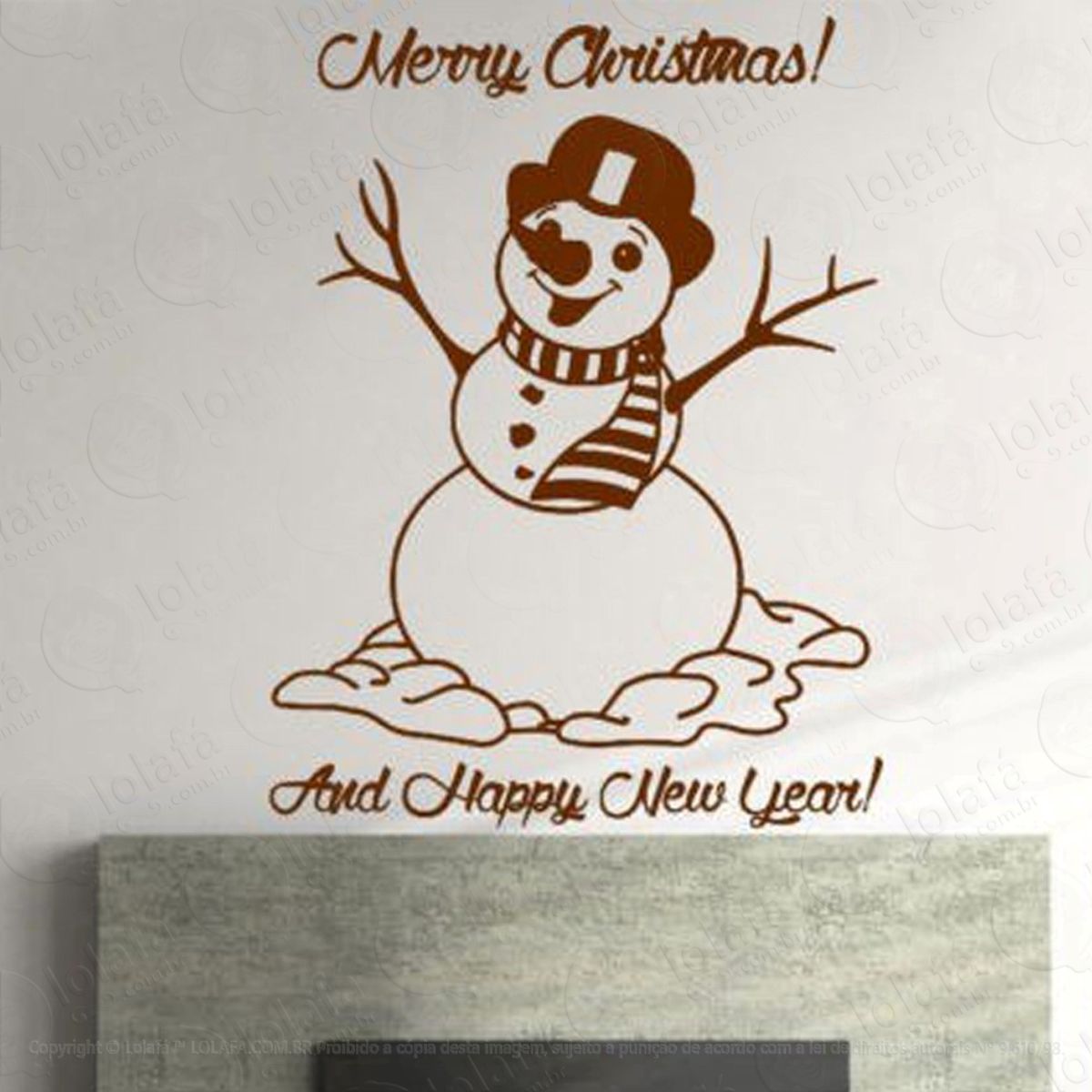 Boneco De Neve Adesivo de Natal para Vitrine, Parede, Porta de Vidro - Decoração Natalina Mod:97