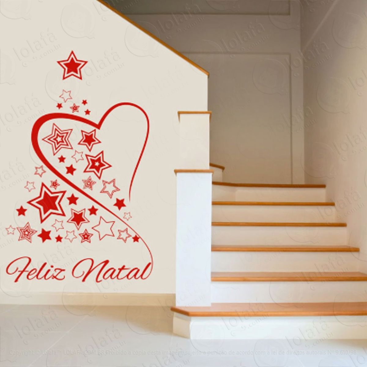 Coração Adesivo de Natal para Vitrine, Parede, Porta de Vidro - Decoração Natalina Mod:99