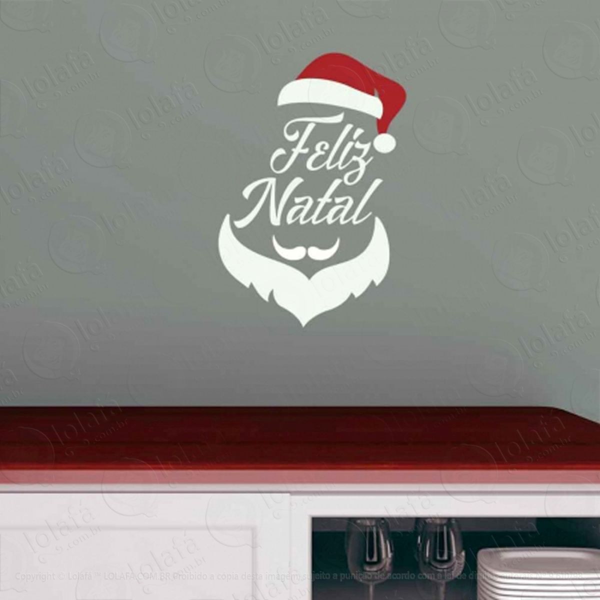Face Noel Adesivo de Natal para Vitrine, Parede, Porta de Vidro - Decoração Natalina Mod:101
