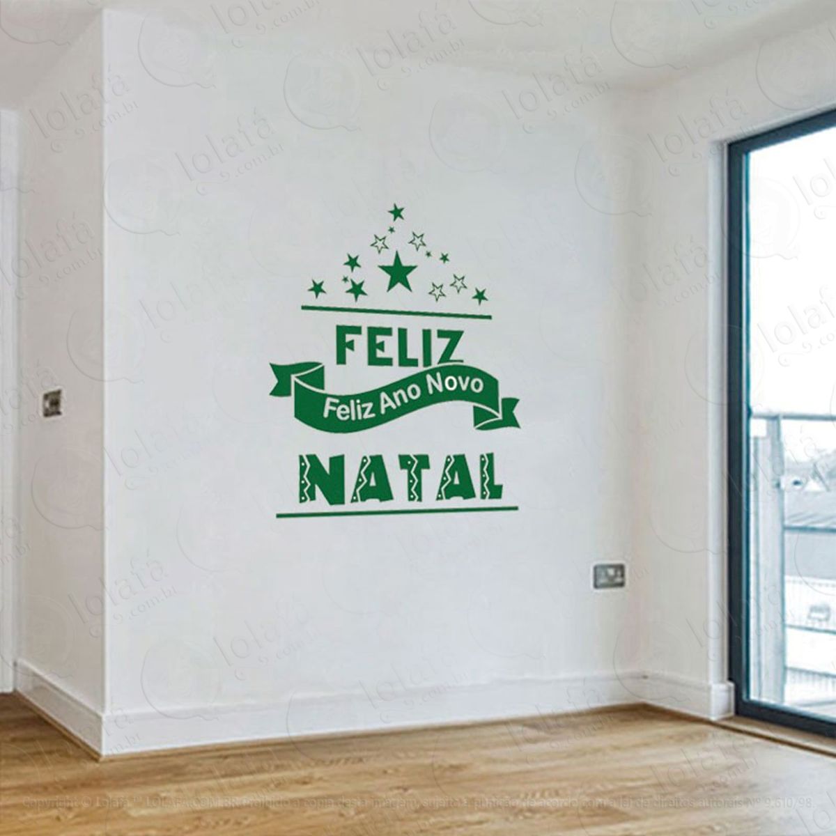 Frase Adesivo de Natal para Vitrine, Parede, Porta de Vidro - Decoração Natalina Mod:102