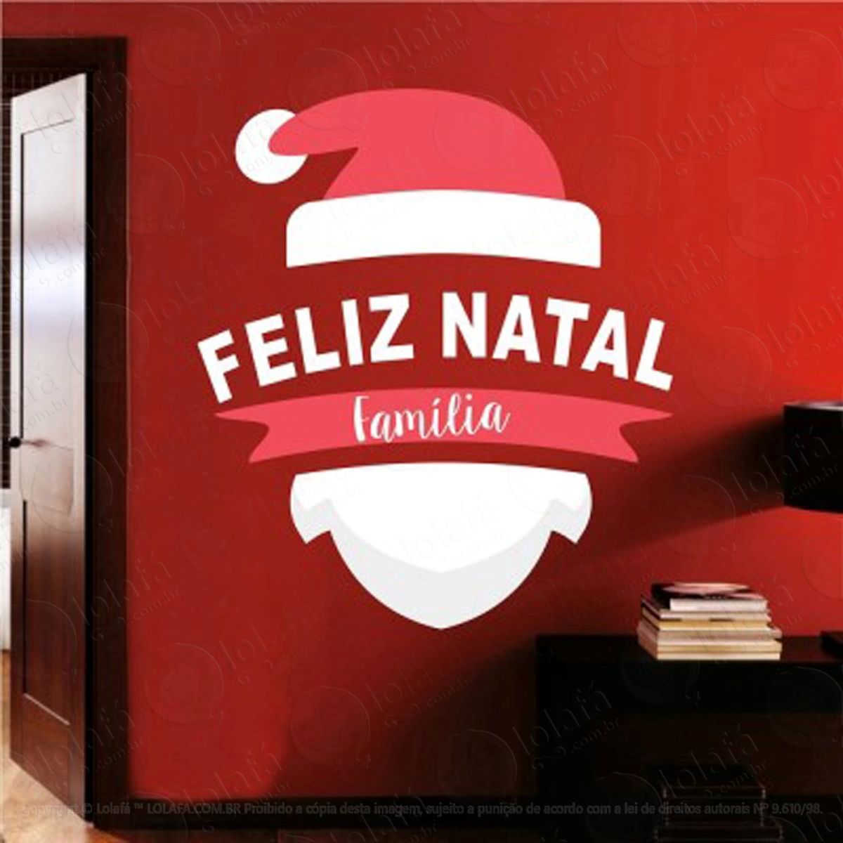 Família Adesivo de Natal para Vitrine, Parede, Porta de Vidro - Decoração Natalina Mod:103