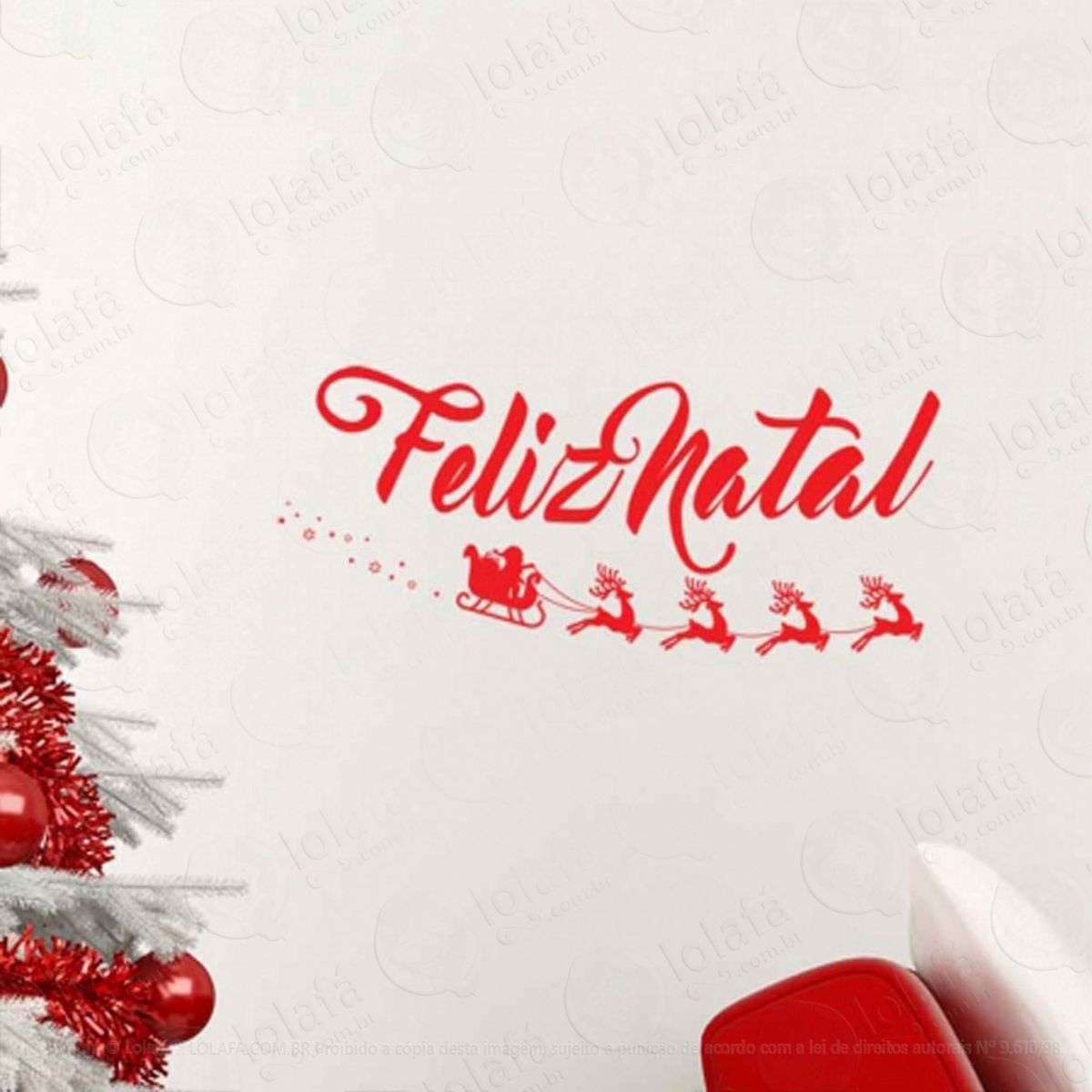 Noel Adesivo de Natal para Vitrine, Parede, Porta de Vidro - Decoração Natalina Mod:106