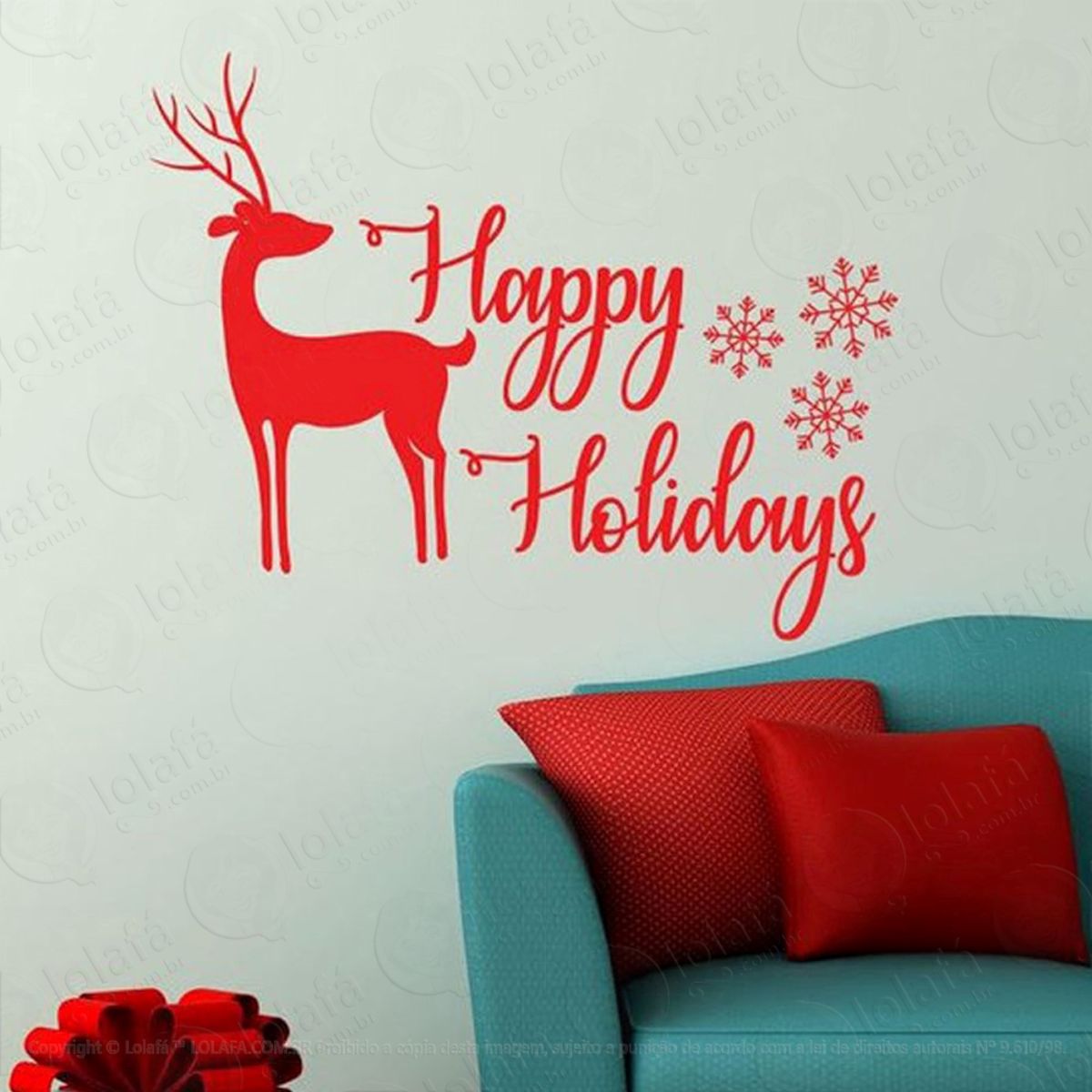 Rena Clássica Adesivo de Natal para Vitrine, Parede, Porta de Vidro - Decoração Natalina Mod:107