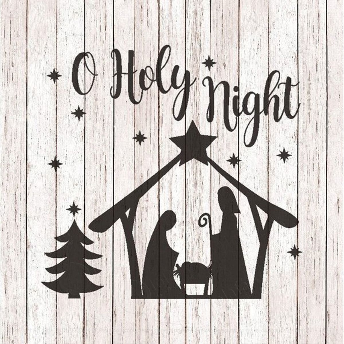 Holy Night Presépio Adesivo de Natal para Vitrine, Parede, Porta de Vidro - Decoração Natalina Mod:120