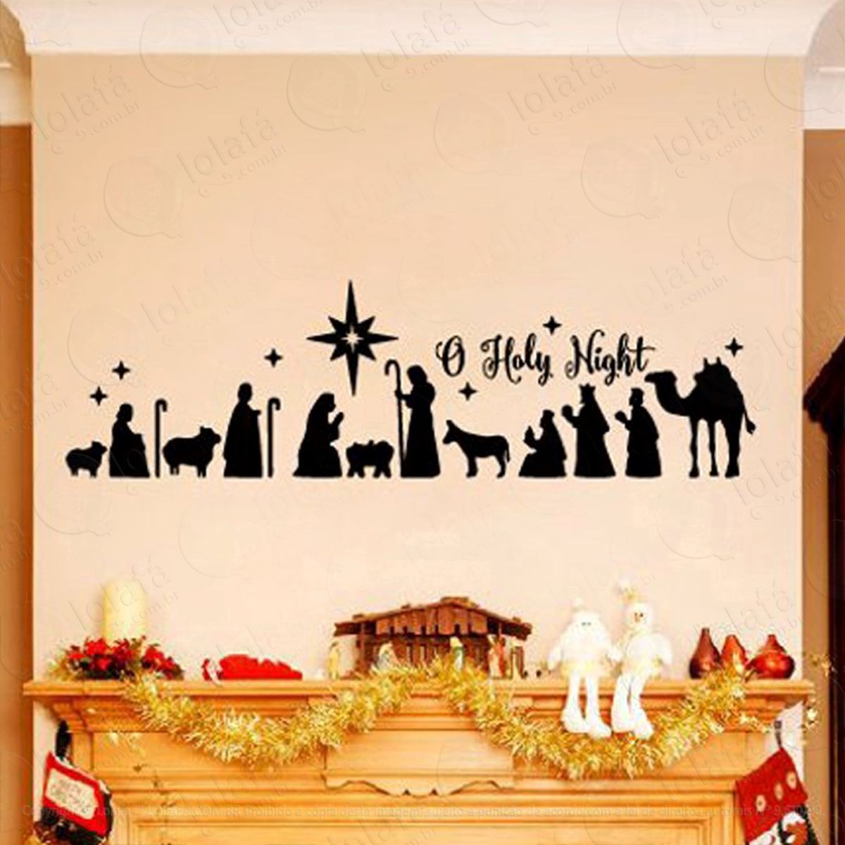 Lindo Presépio Adesivo de Natal para Vitrine, Parede, Porta de Vidro - Decoração Natalina Mod:126
