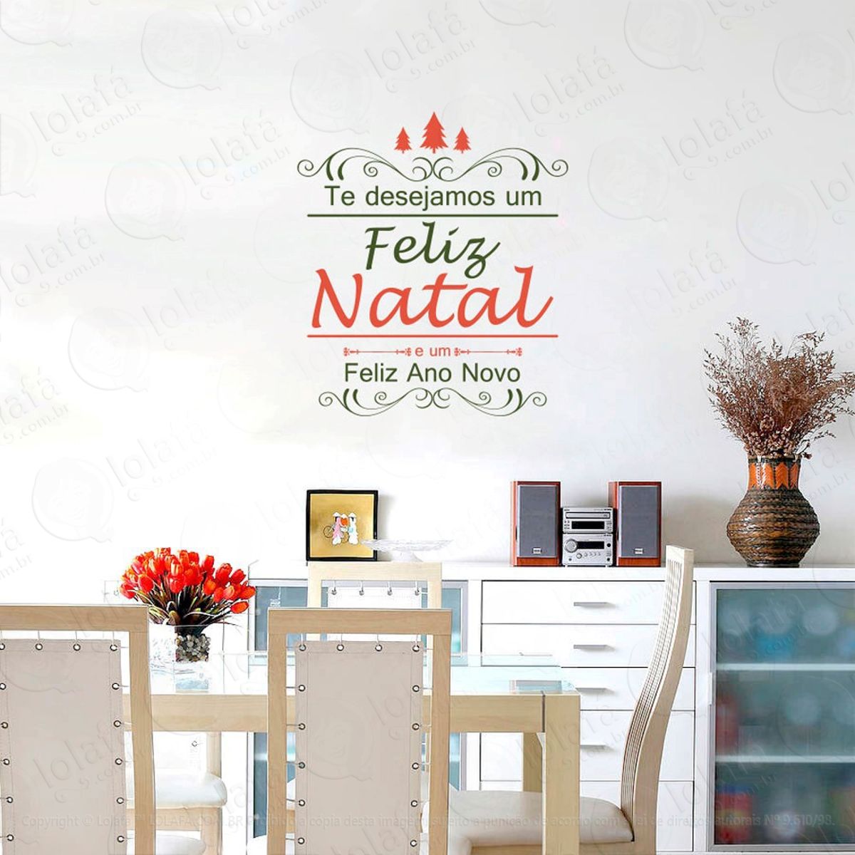 Frase Adesivo de Natal para Vitrine, Parede, Porta de Vidro - Decoração Natalina Mod:133