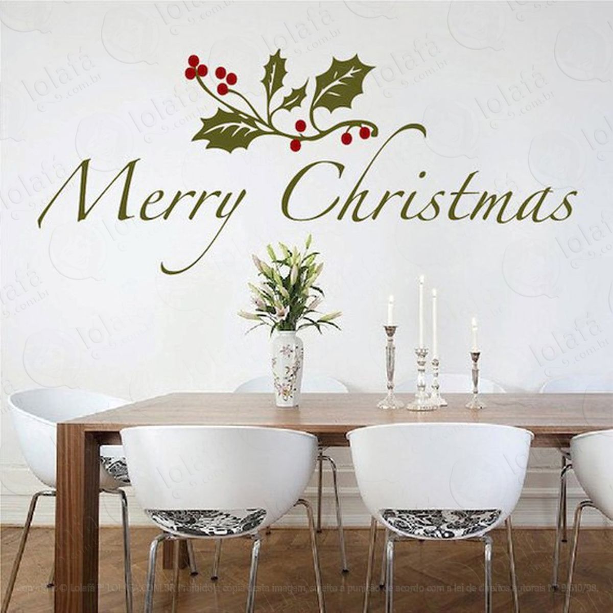 Frase Adesivo de Natal para Vitrine, Parede, Porta de Vidro - Decoração Natalina Mod:144