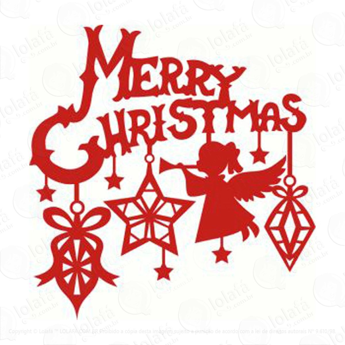 Anjo Adesivo de Natal para Vitrine, Parede, Porta de Vidro - Decoração Natalina Mod:145