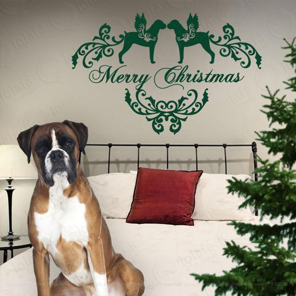Pets Adesivo de Natal para Vitrine, Parede, Porta de Vidro - Decoração Natalina Mod:147