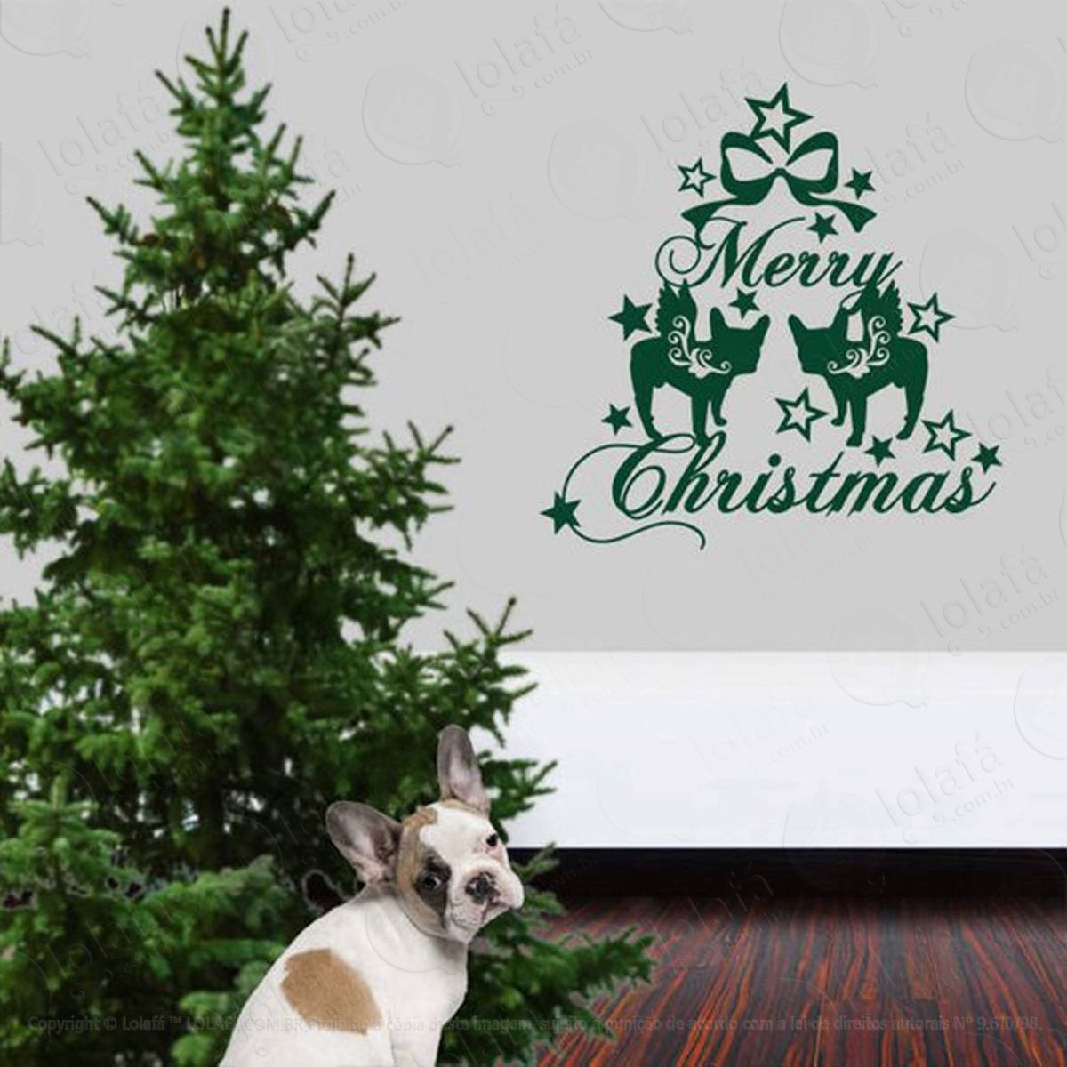 Pets Adesivo de Natal para Vitrine, Parede, Porta de Vidro - Decoração Natalina Mod:148