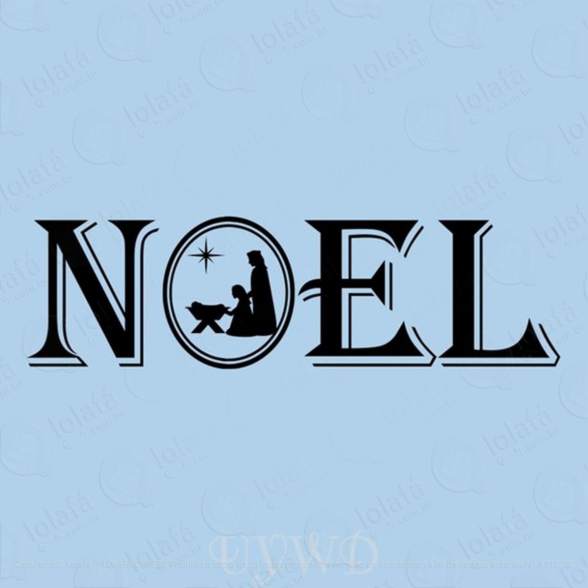 Noel Com Presépio Adesivo de Natal para Vitrine, Parede, Porta de Vidro - Decoração Natalina Mod:164