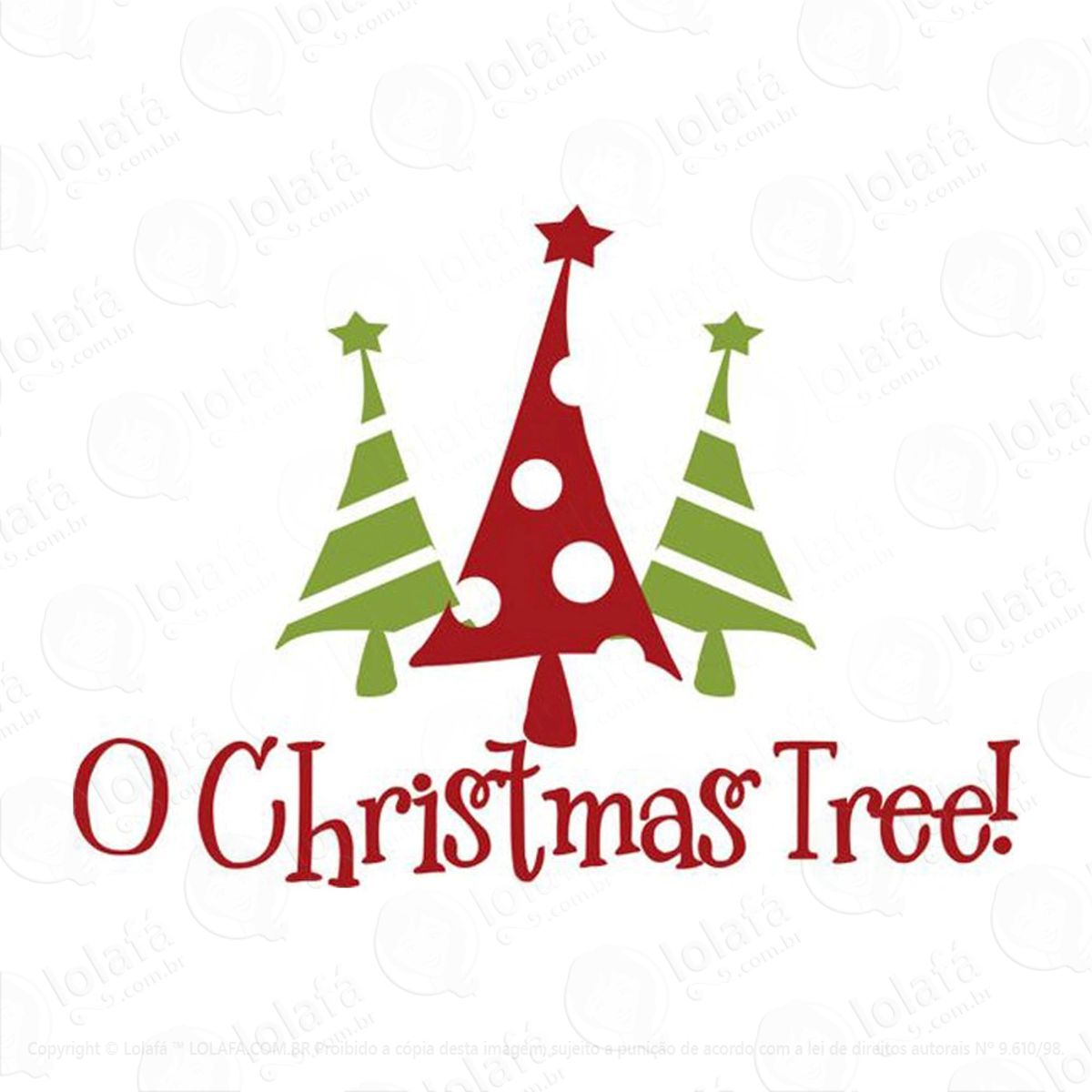 Oh Árvore Adesivo de Natal para Vitrine, Parede, Porta de Vidro - Decoração Natalina Mod:173