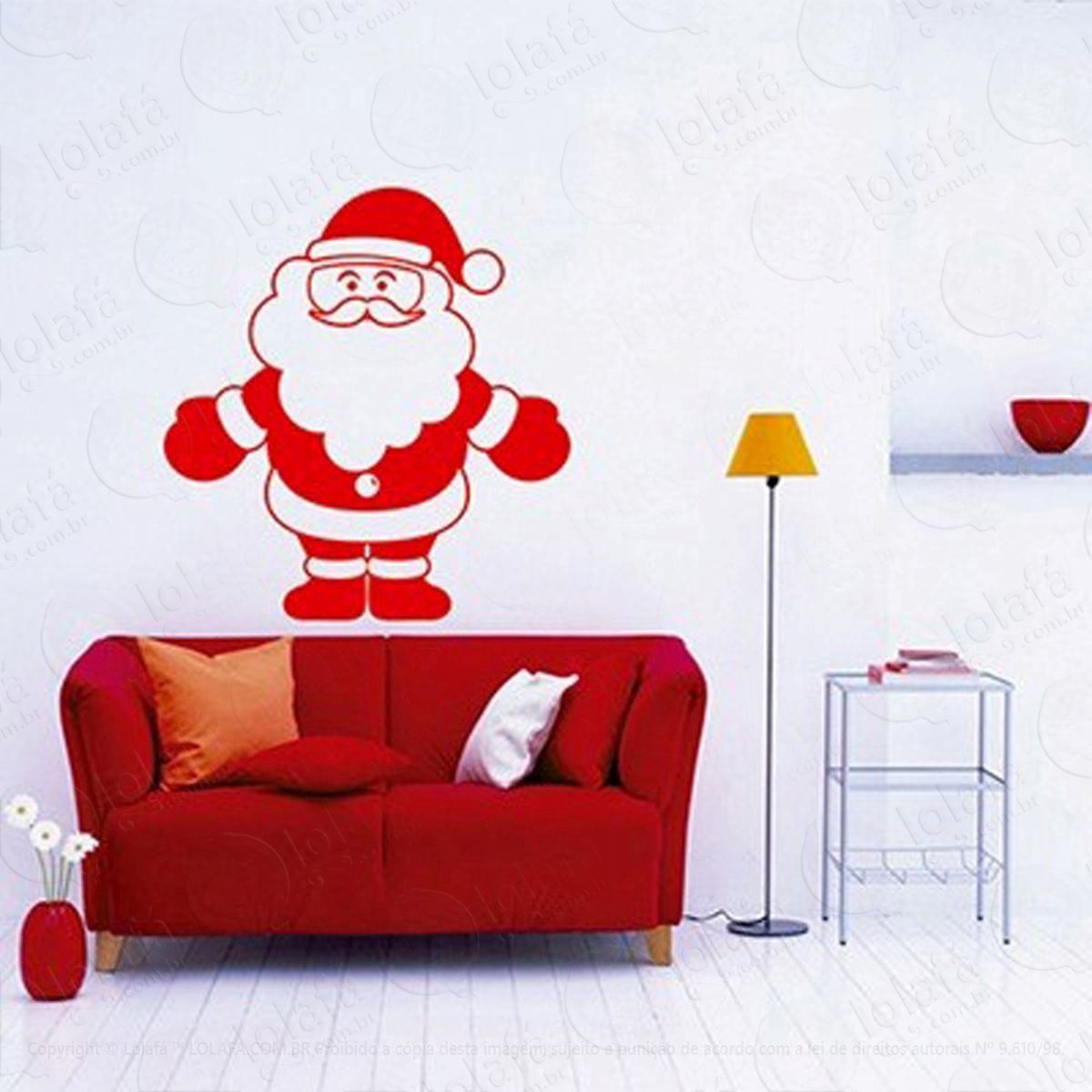 Noel Braços Abertos Adesivo de Natal para Vitrine, Parede, Porta de Vidro - Decoração Natalina Mod:174
