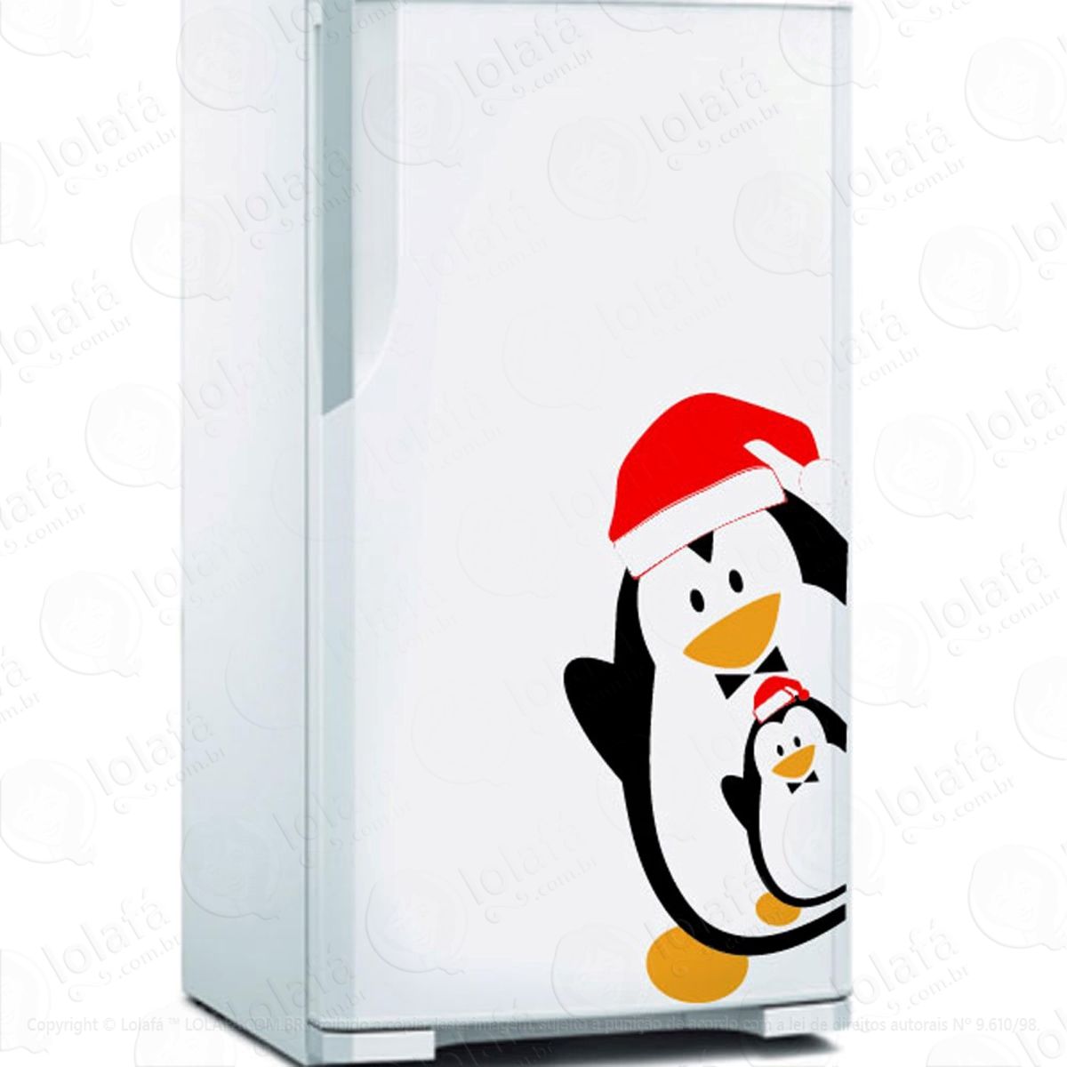 Papai Pinguim Adesivo de Natal para Vitrine, Parede, Porta de Vidro - Decoração Natalina Mod:186