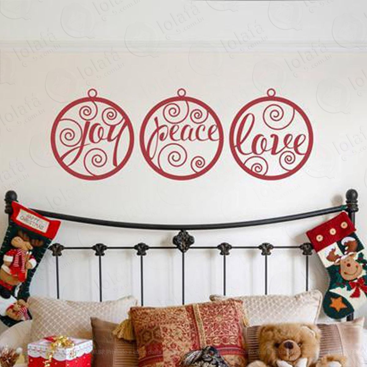 Paz Adesivo de Natal para Vitrine, Parede, Porta de Vidro - Decoração Natalina Mod:188